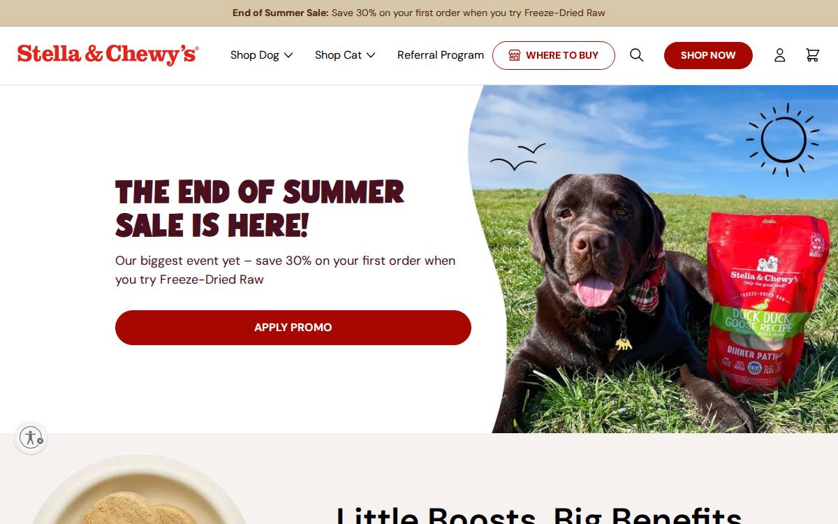 Stella and Chewy's website preview