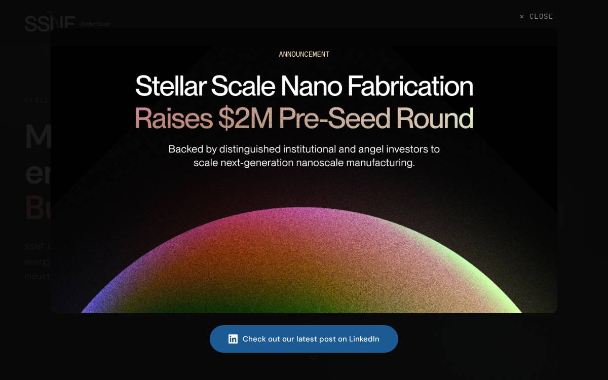 Stellar Scale Nano Fabrication website preview