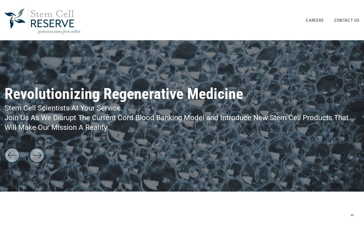 Stem Cell Reserve website preview