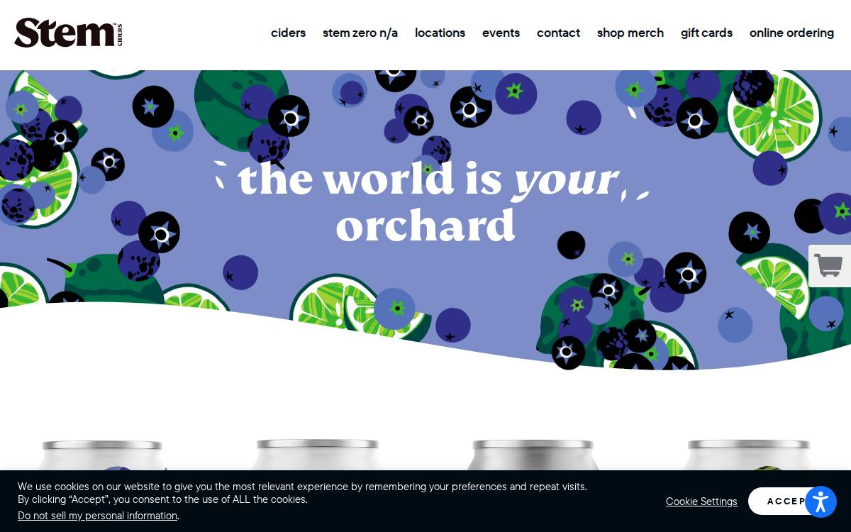 Stem Ciders website preview