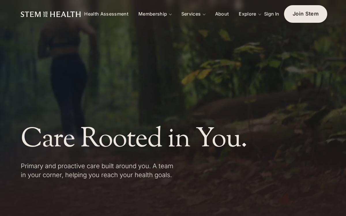 Stem Health website preview