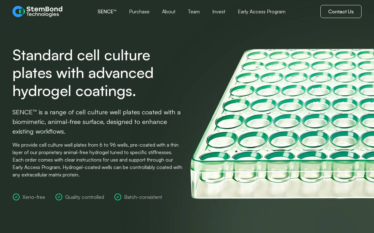 StemBond Technologies website preview