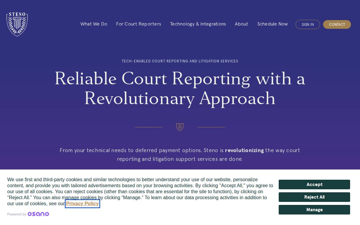 Steno website preview