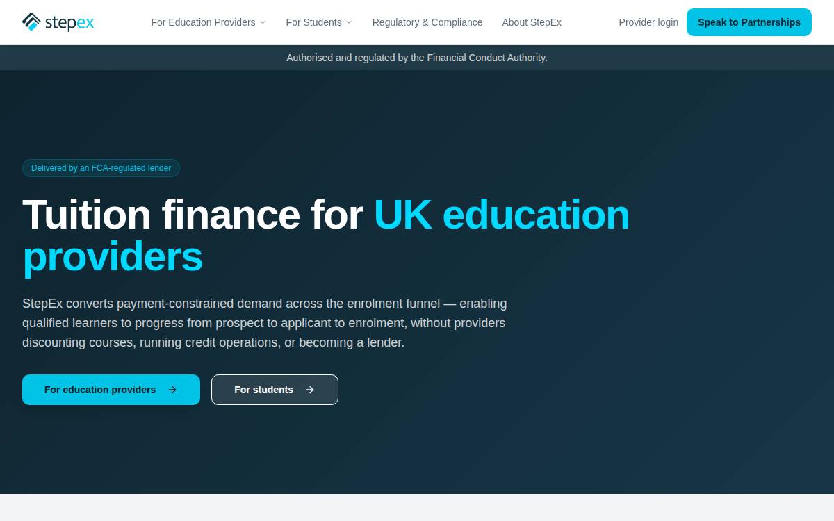 StepEx website preview