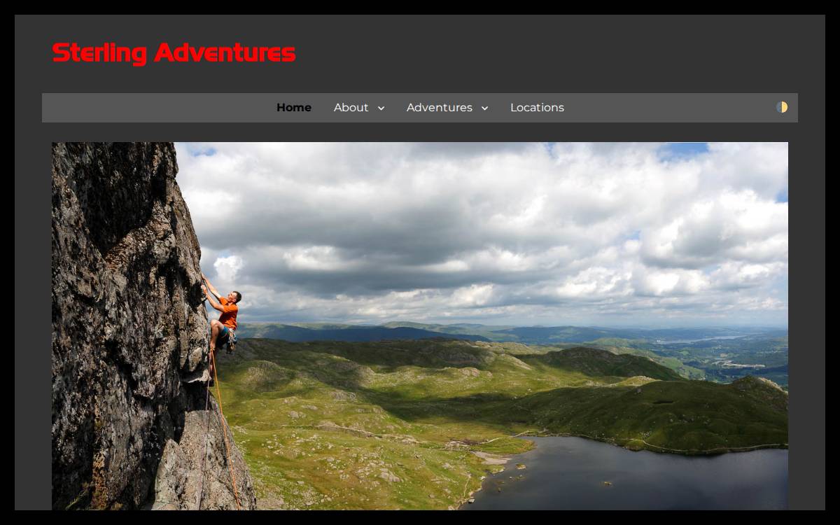 Sterling Adventures website preview