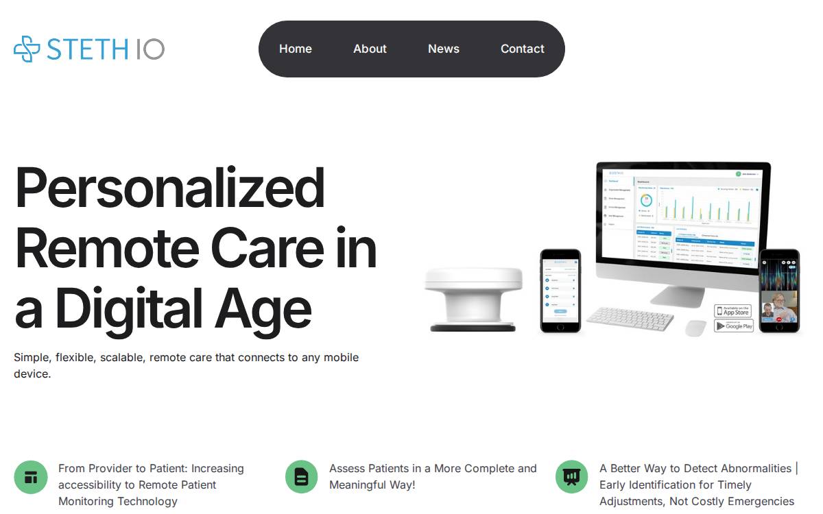 STETHIO website preview