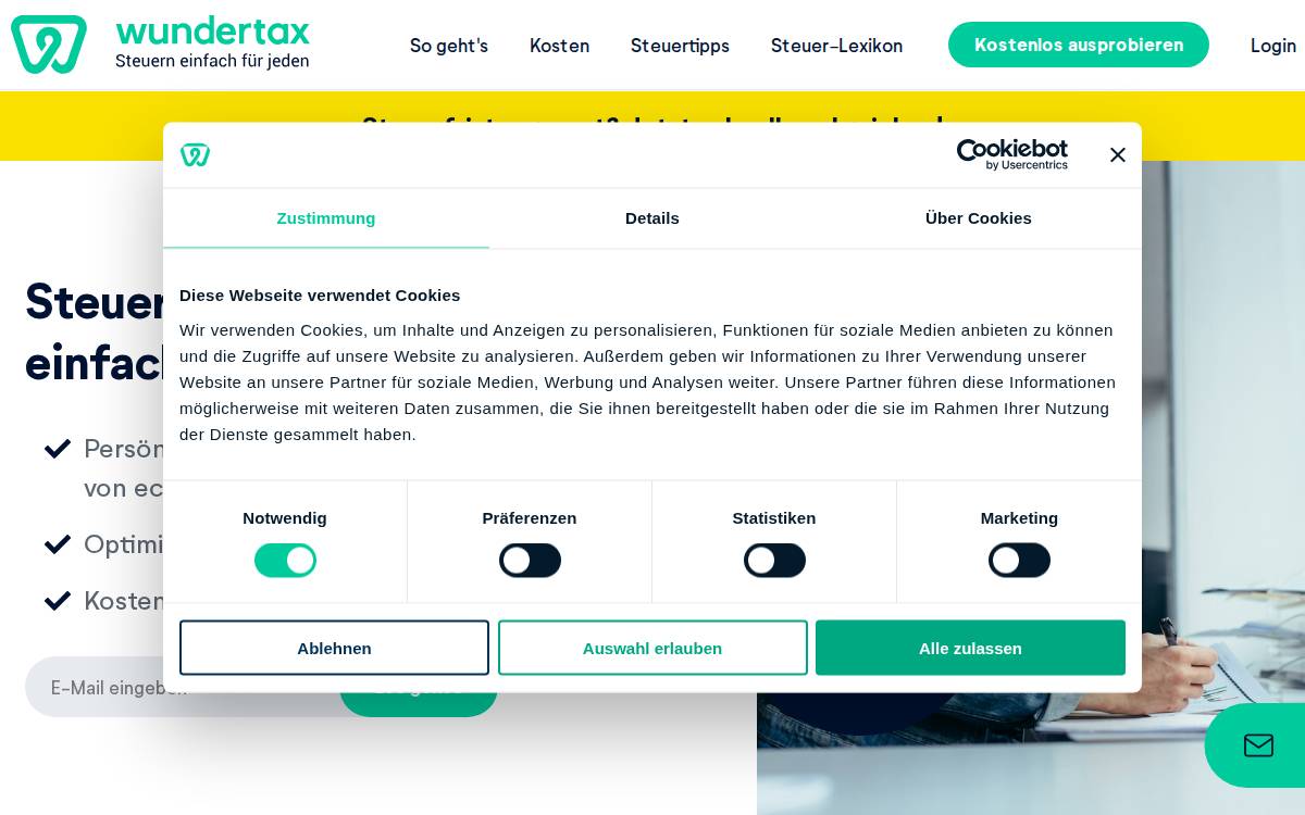 Steuererklaerung website preview
