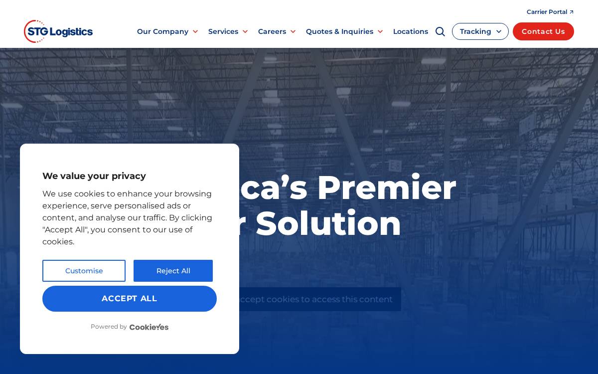 STG Logistics website preview