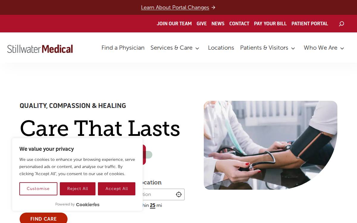 Stillwater Medical Center website preview
