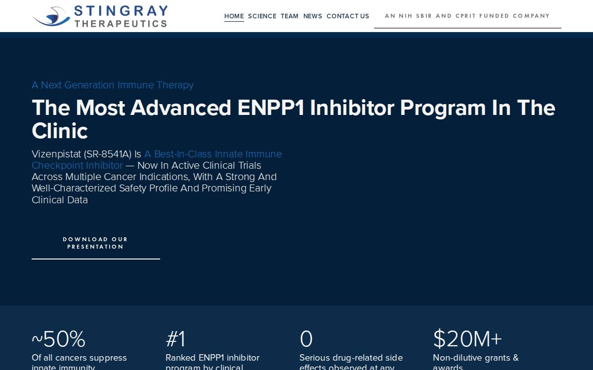 Stingraytx website preview