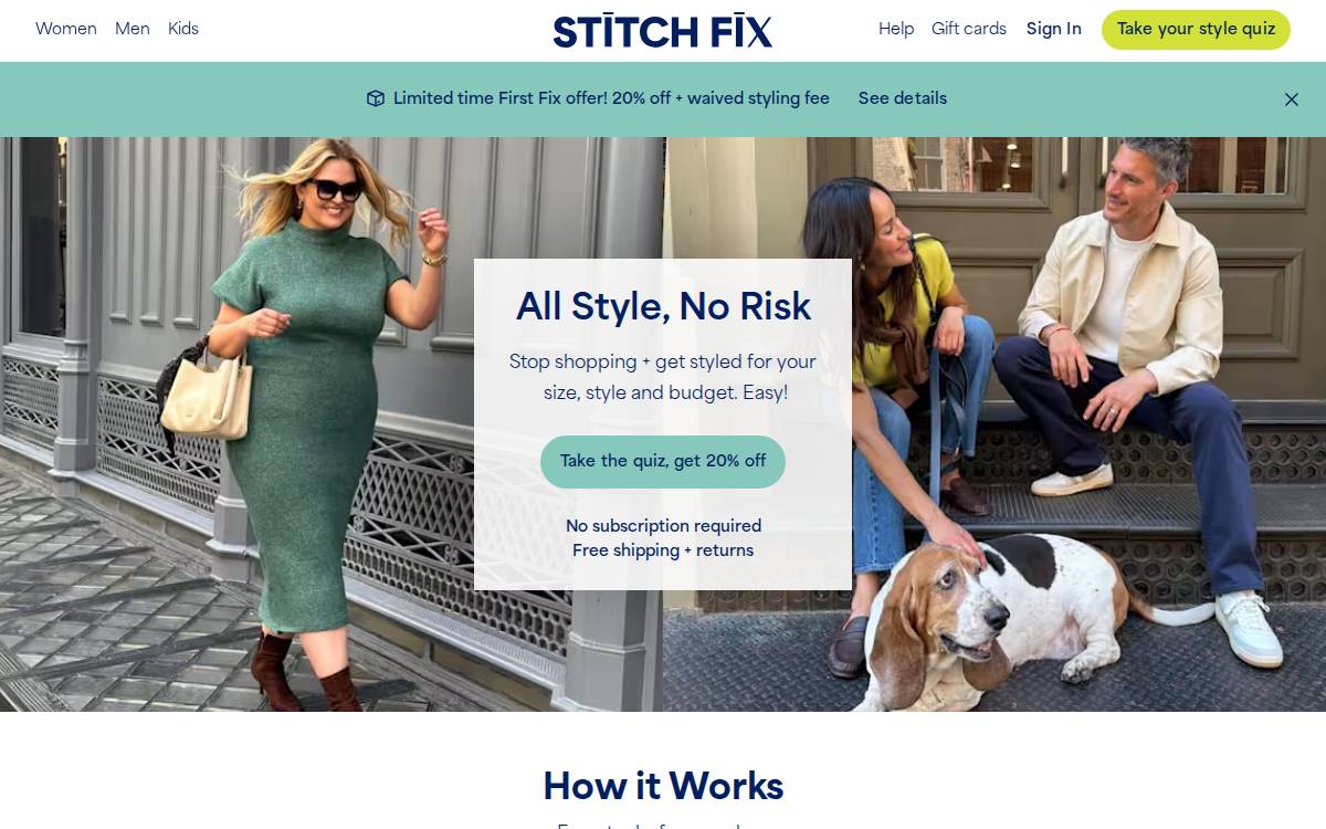 Stitch Fix website preview
