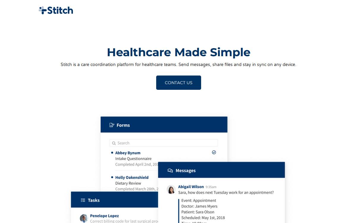 Stitch Health website preview