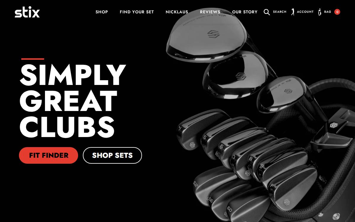 Stix Golf website preview