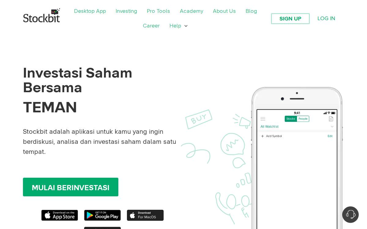 Stockbit/Bibit website preview