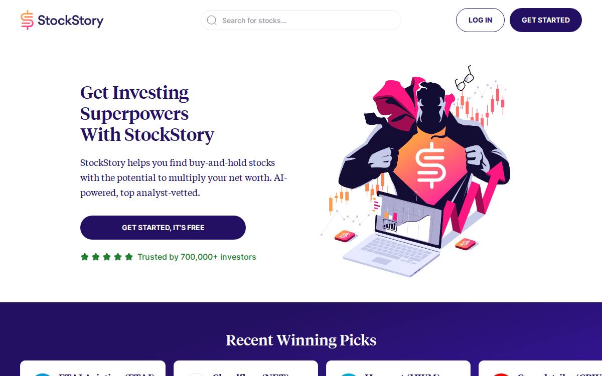 Stock Story website preview