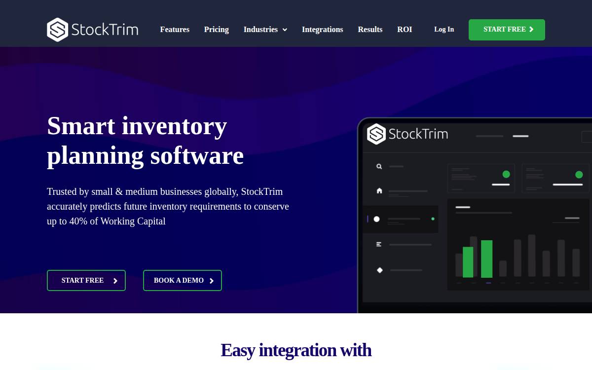 Stocktrim website preview