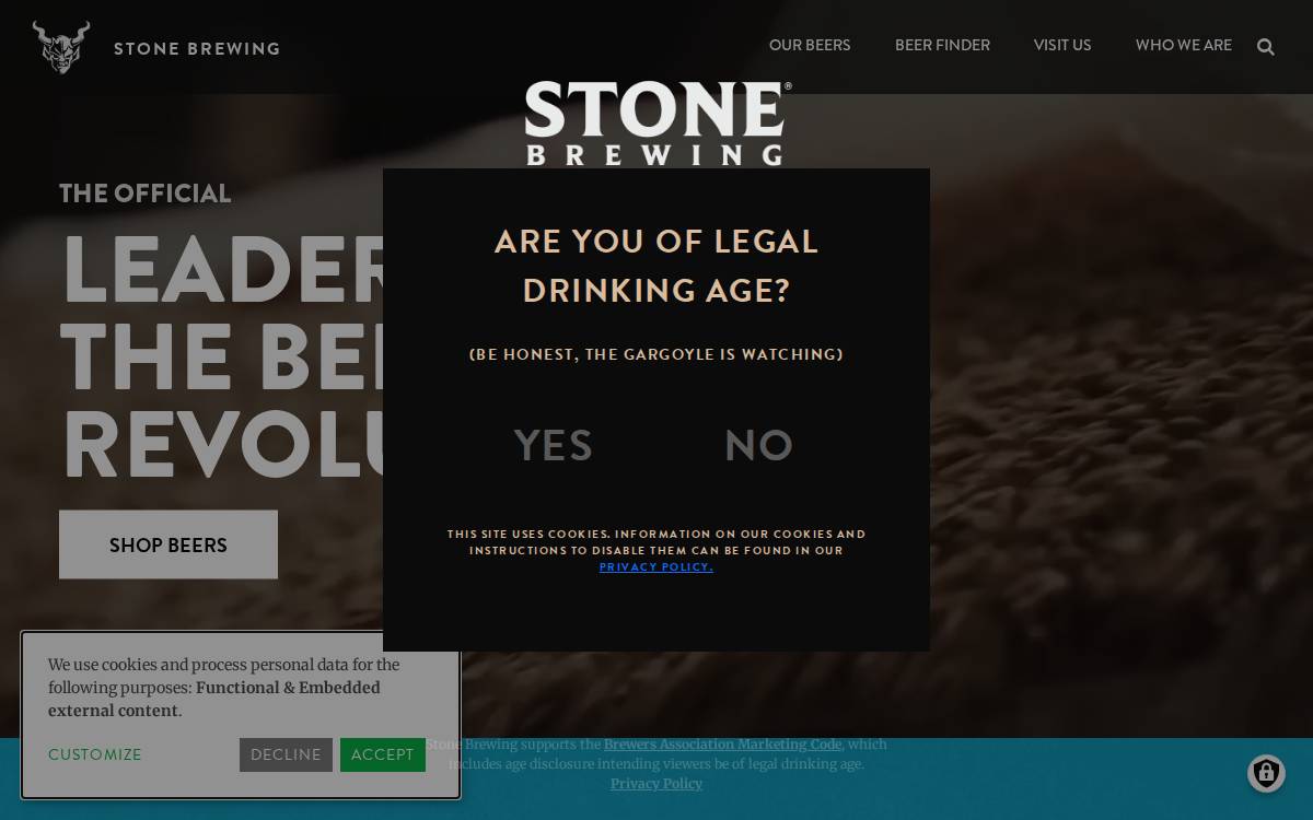 Stone Brewing website preview