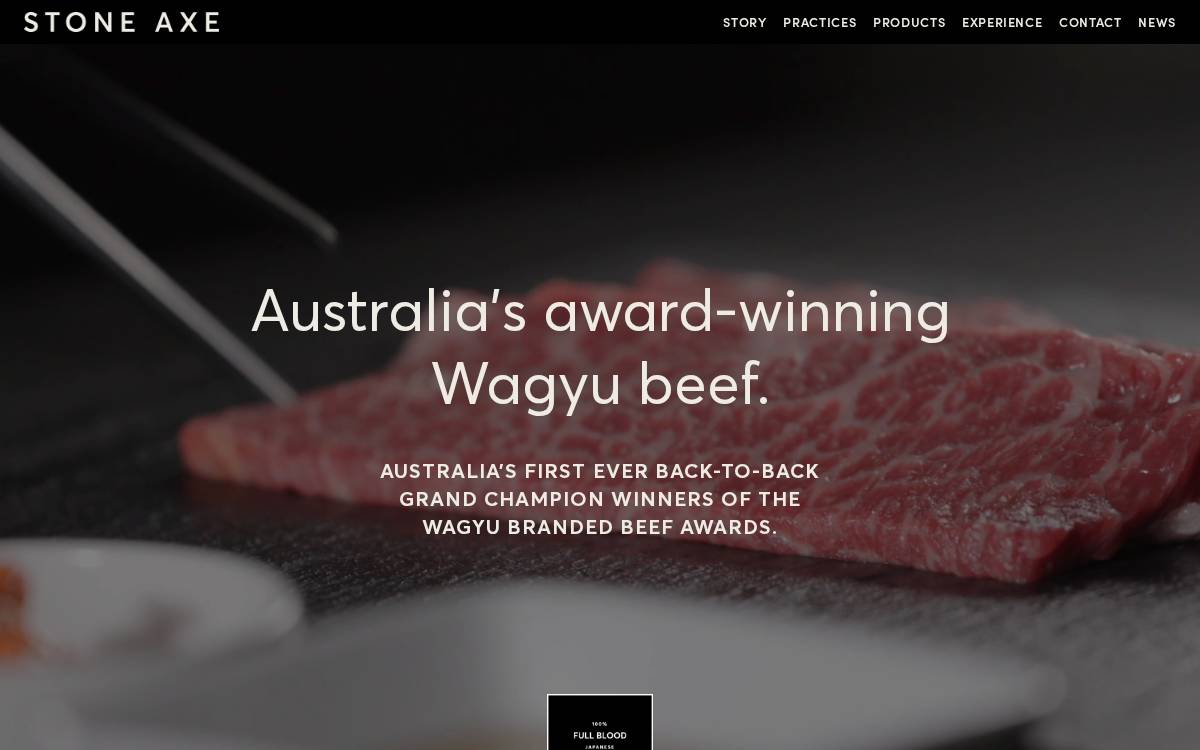 Stoneaxewagyu website preview