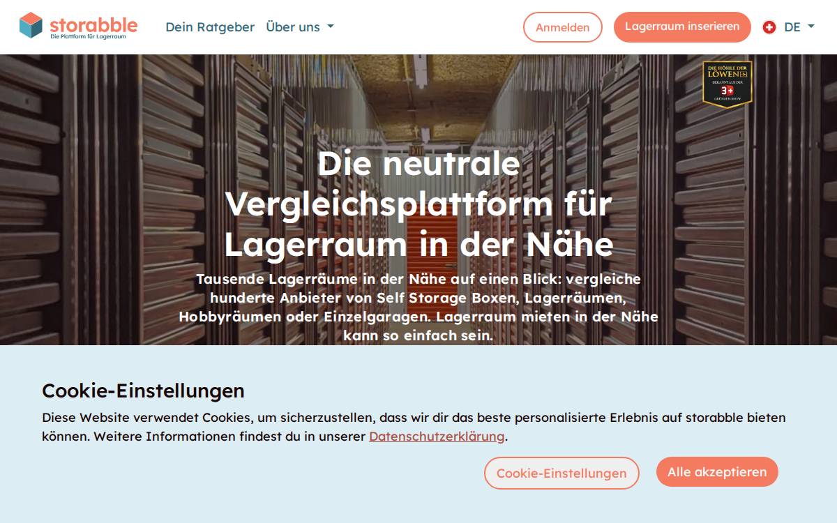 Storabble website preview
