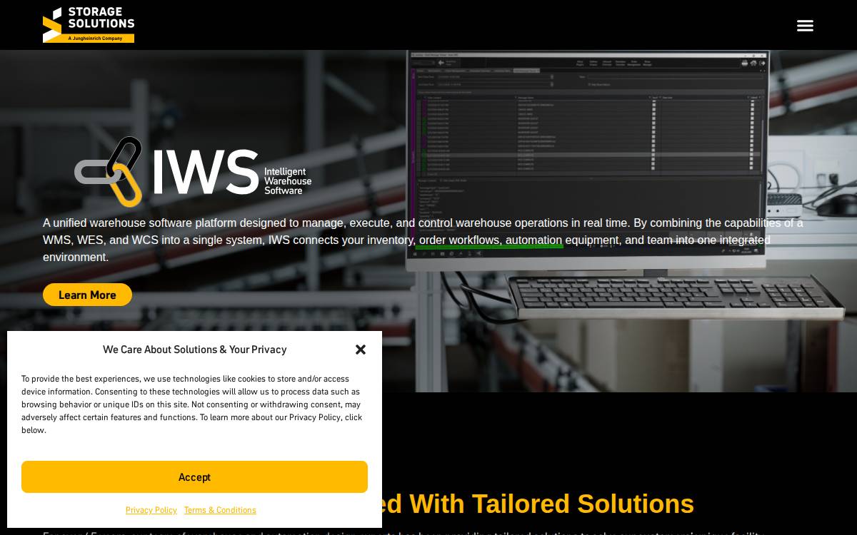 Storage Solutions website preview