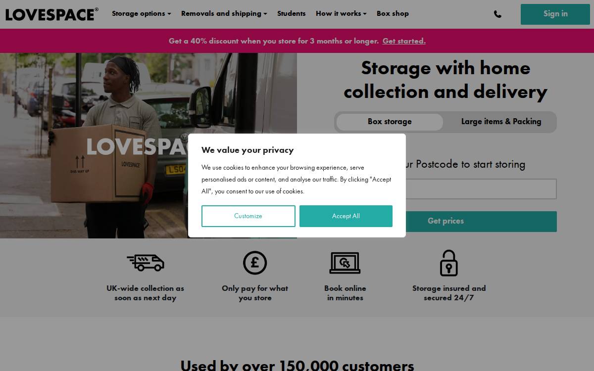 Storebox (acq.LoveSpace) website preview