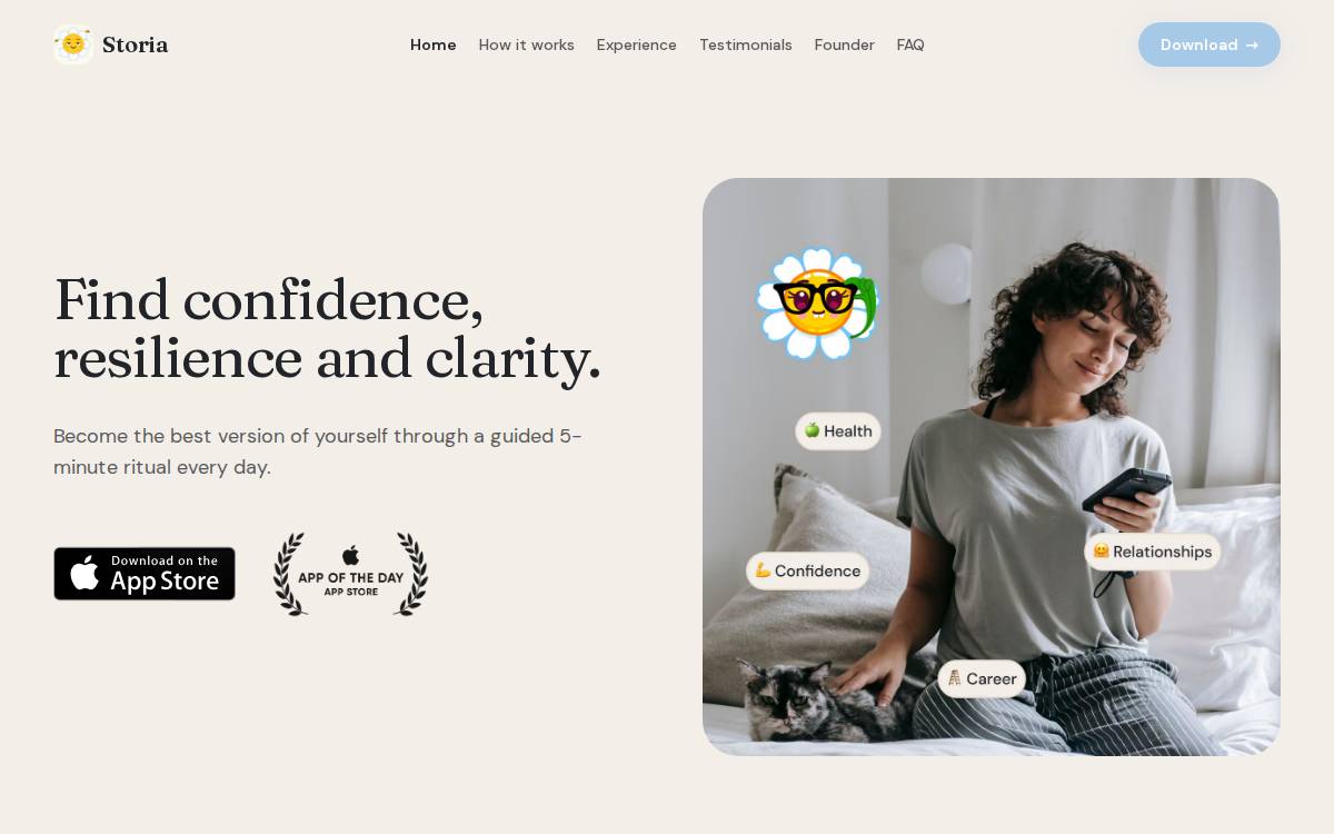 Storia website preview