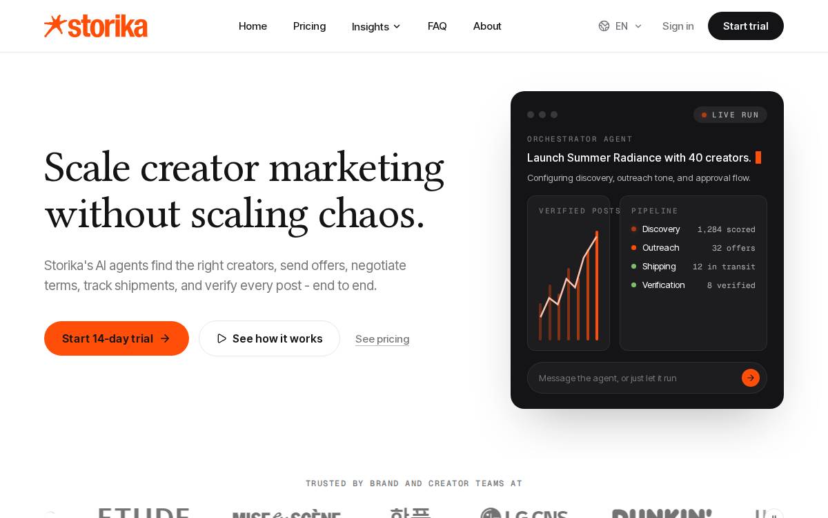 Storika website preview