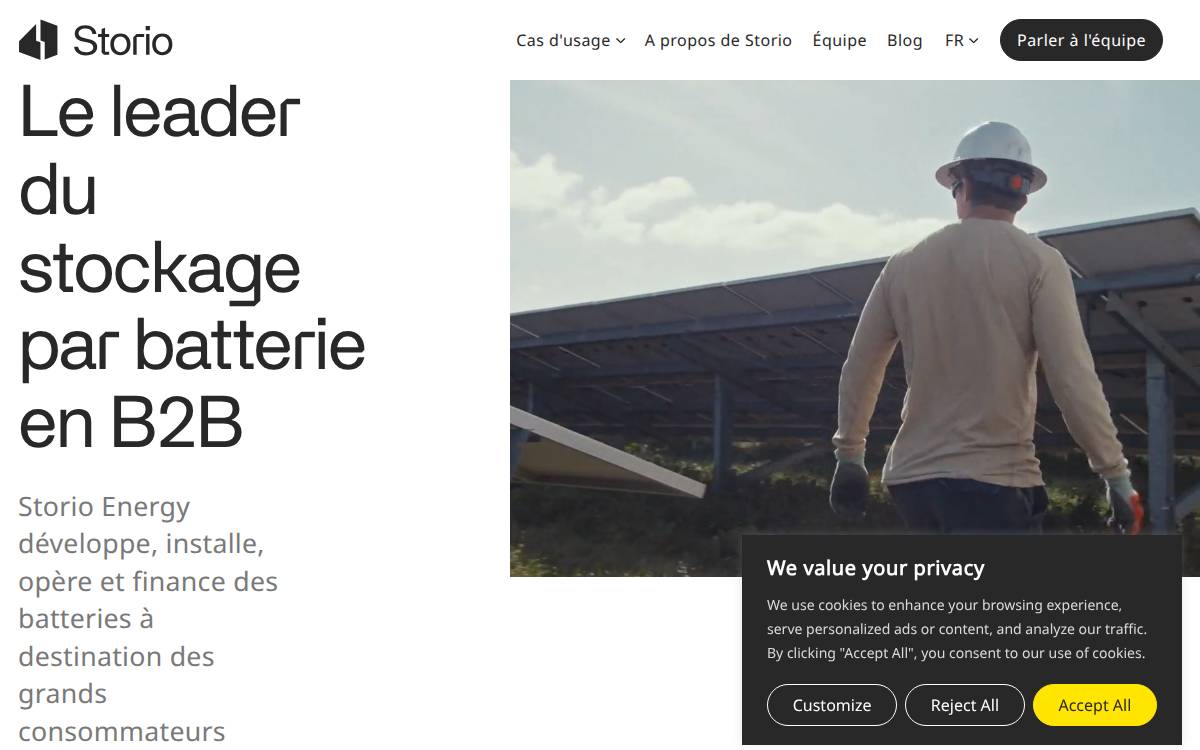 Storio Energy website preview