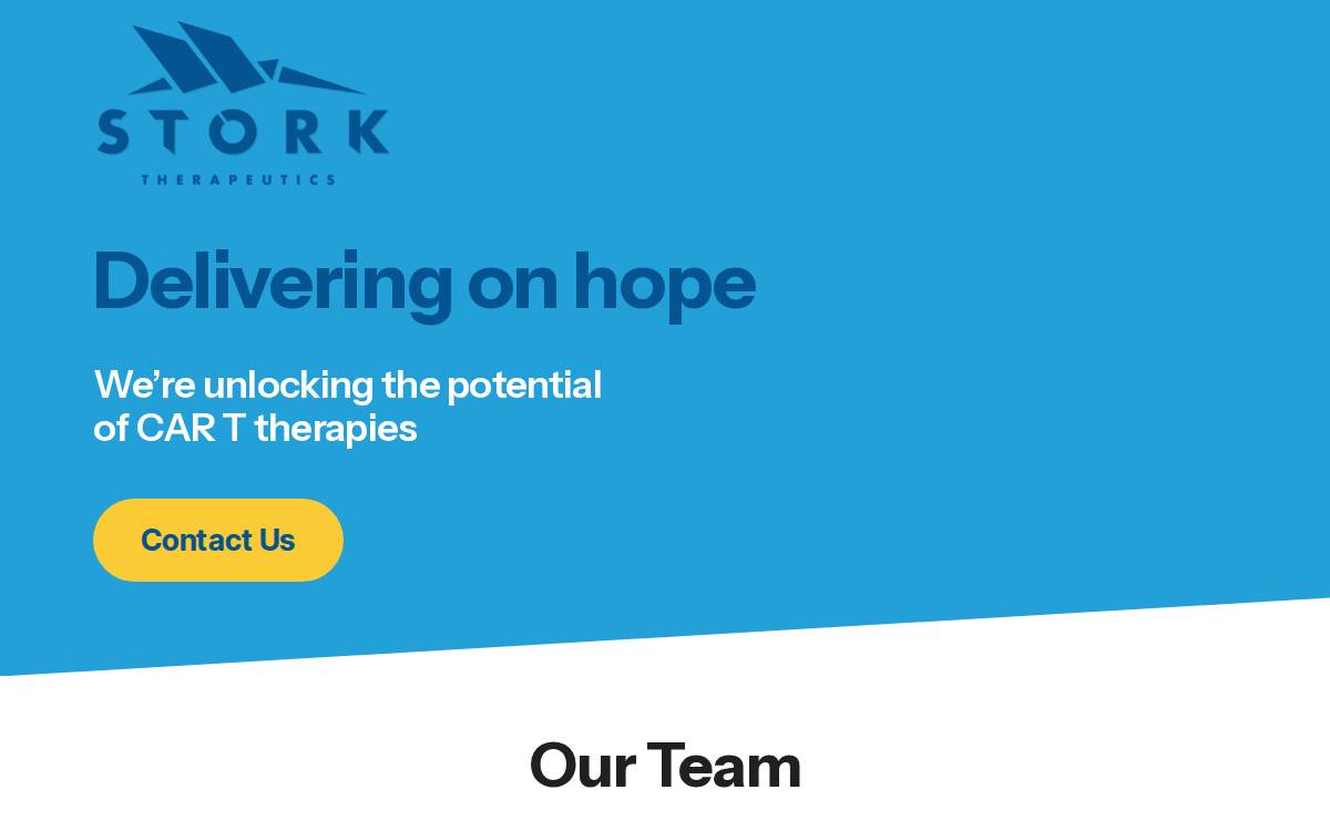 Stork Therapeutics website preview