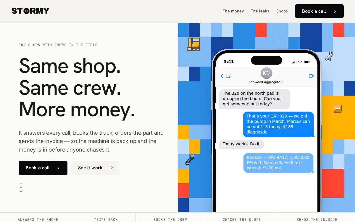 Stormy website preview