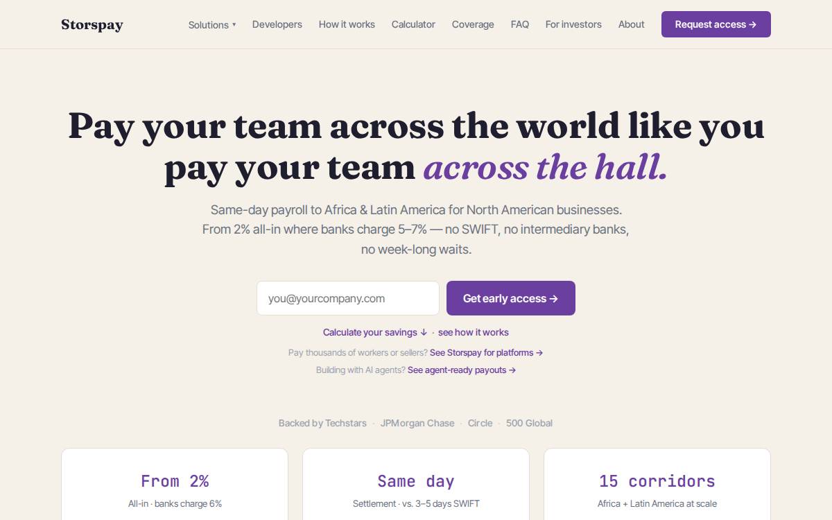 Storspay website preview