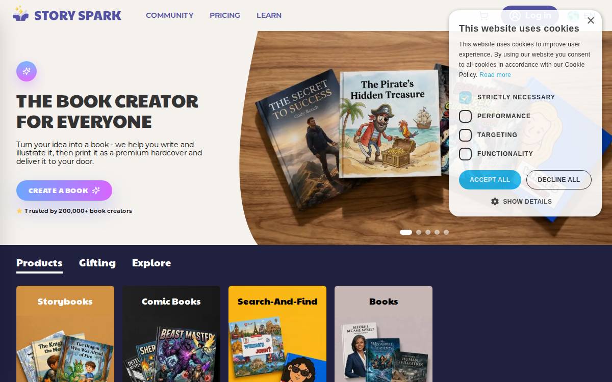 Story Spark website preview