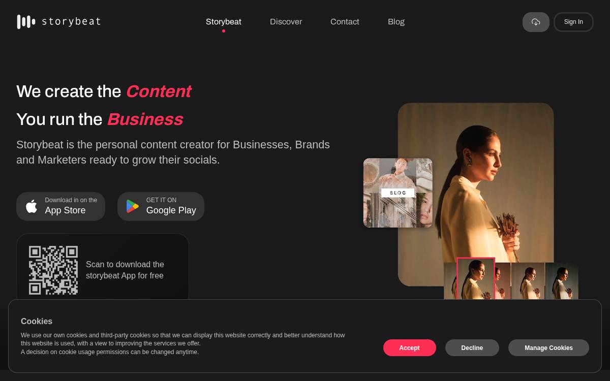 Storybeat website preview