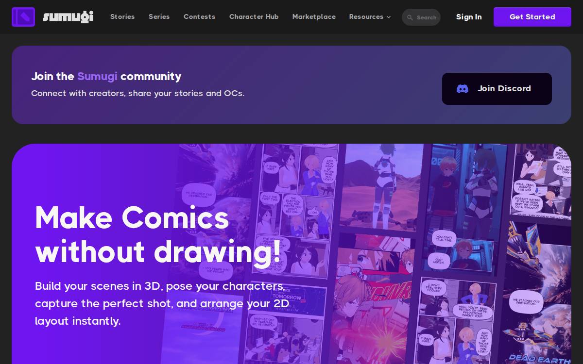 Storyboarder website preview
