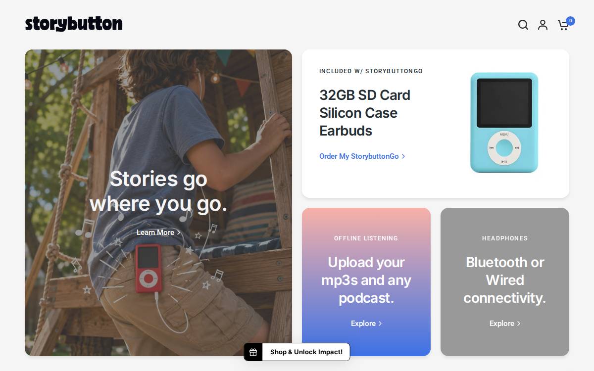 Storybutton website preview