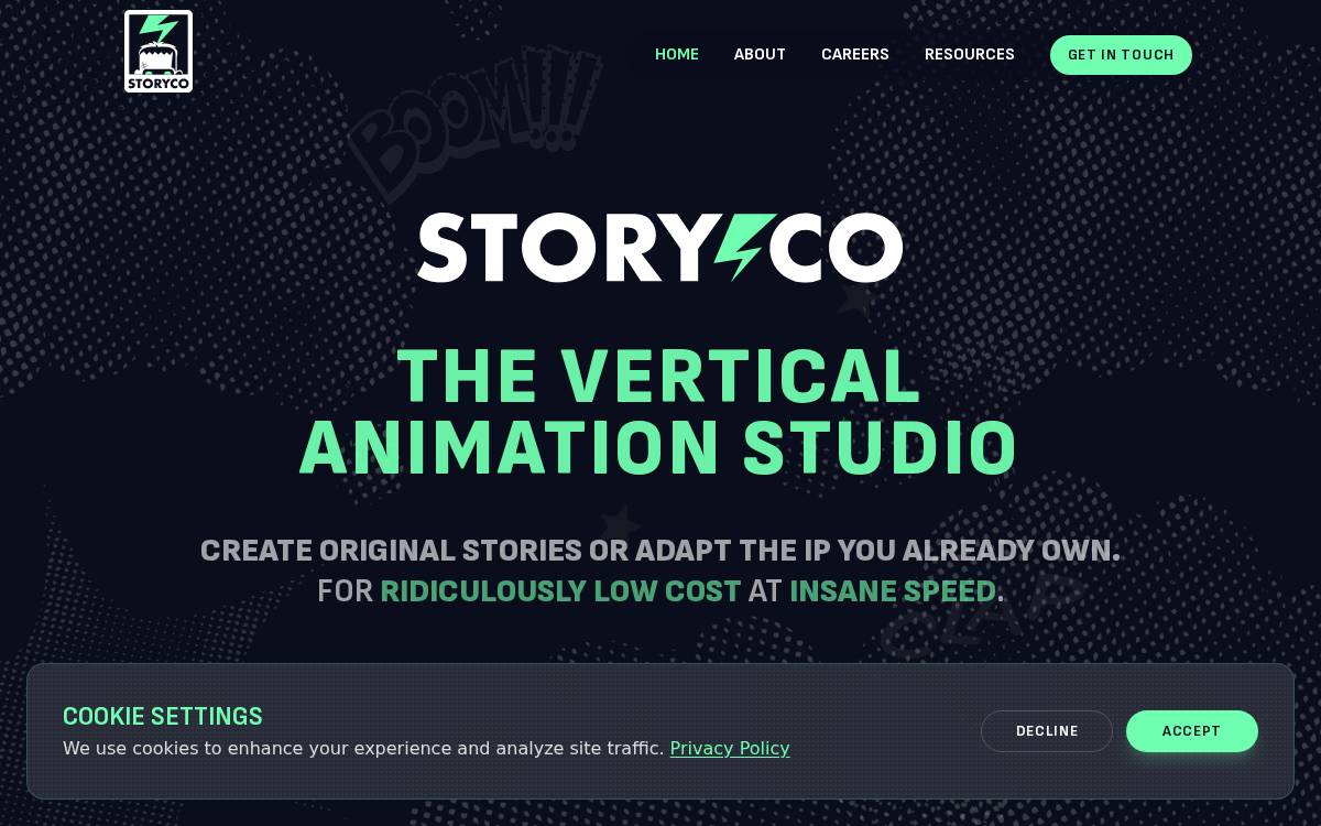 StoryCo Creator Economy website preview
