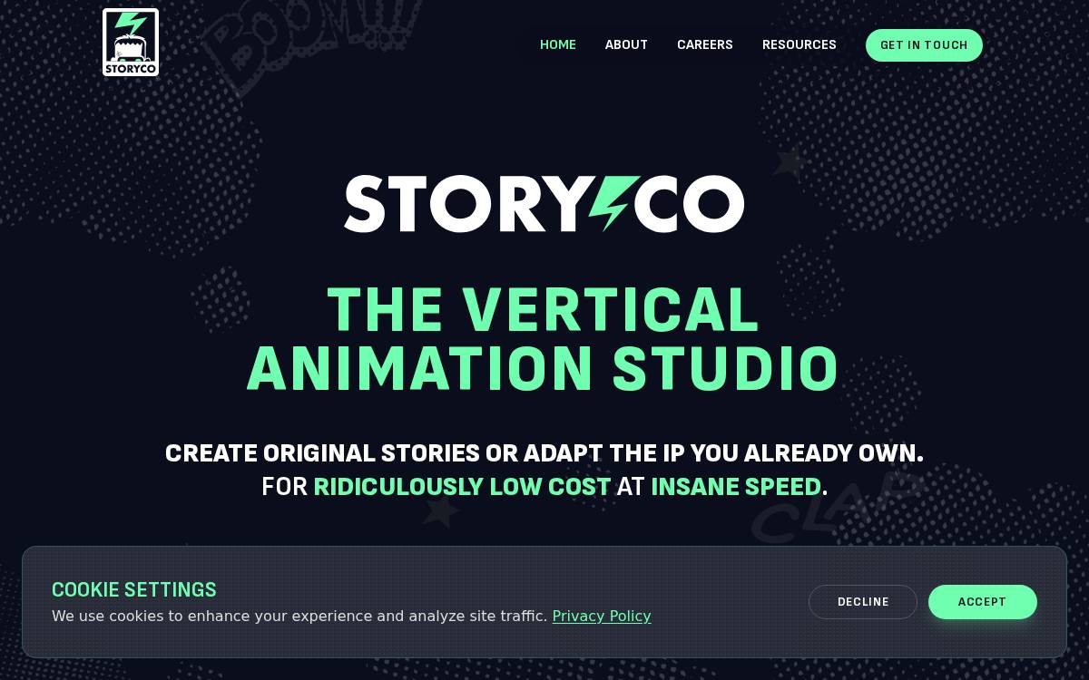 StoryCo Private website preview