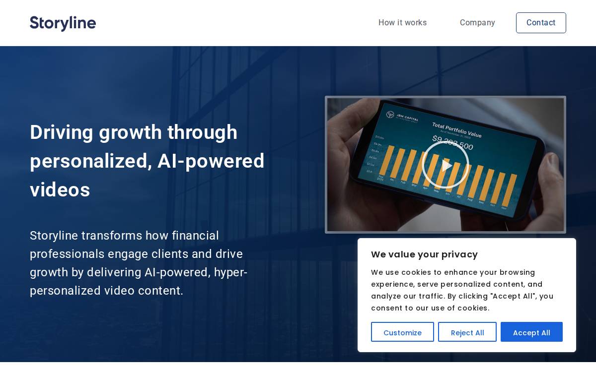 Storyline website preview