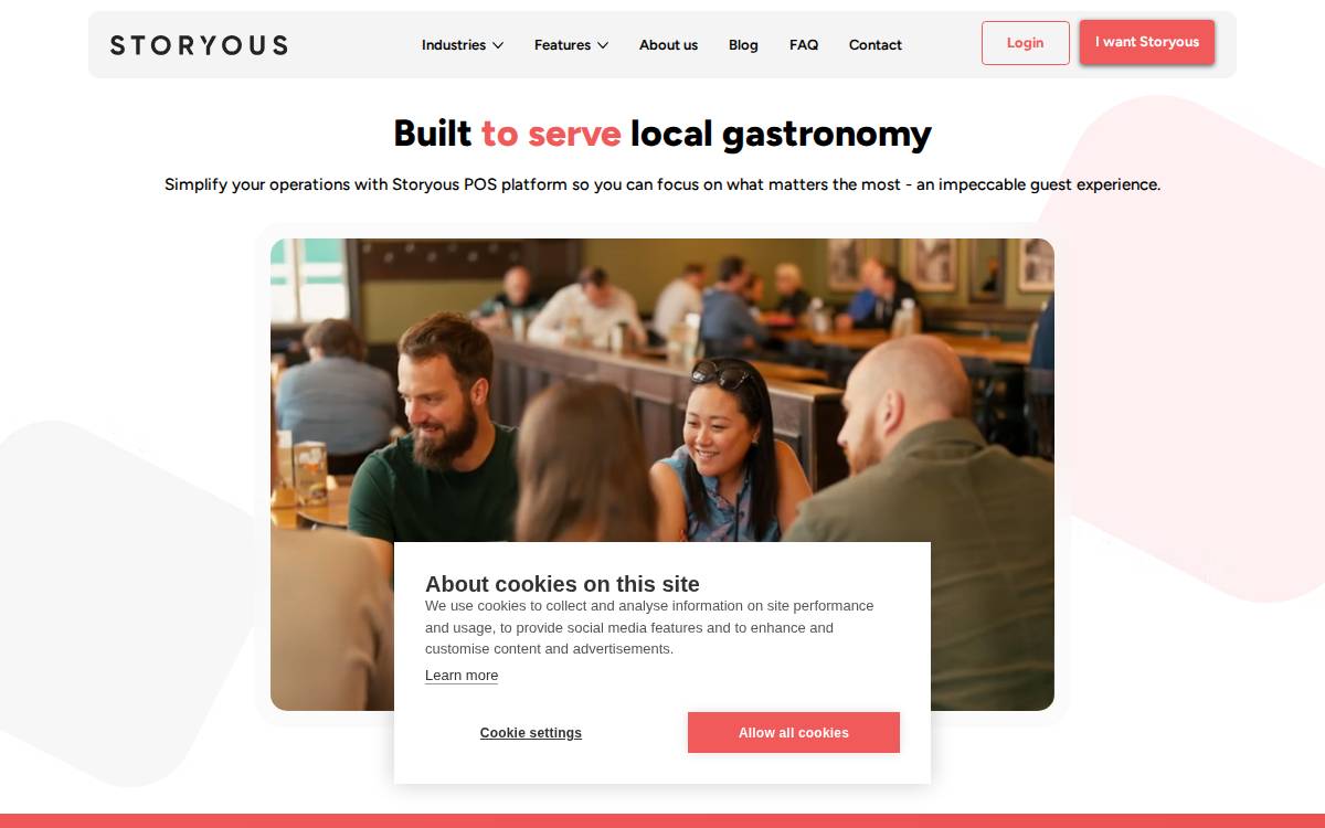 Storyous website preview