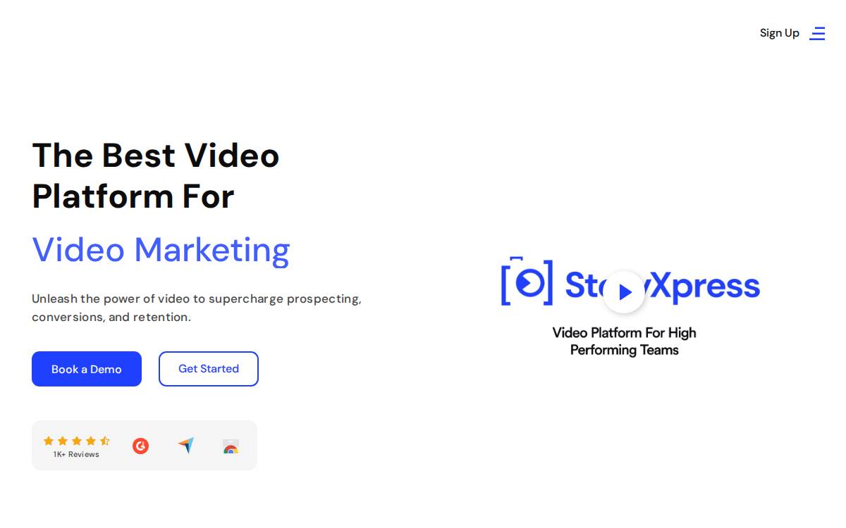 StoryXpress website preview
