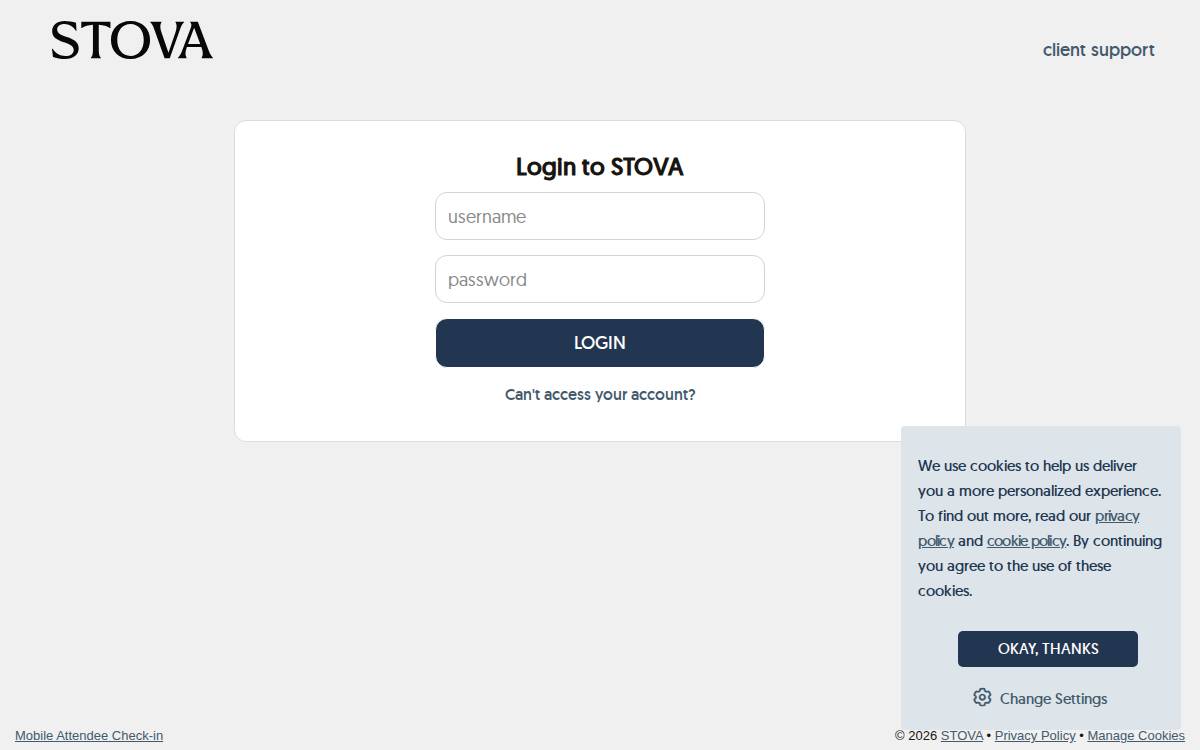 STOVA website preview