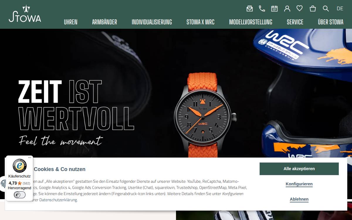 Stowa website preview