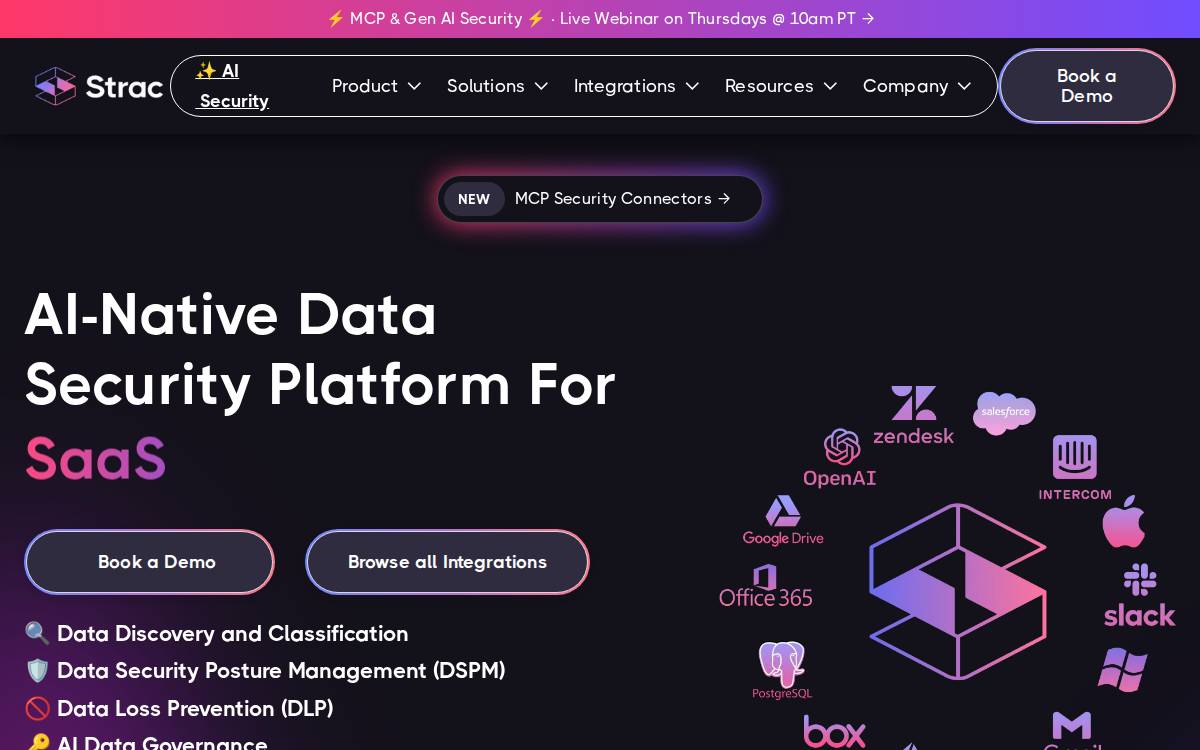 Strac website preview