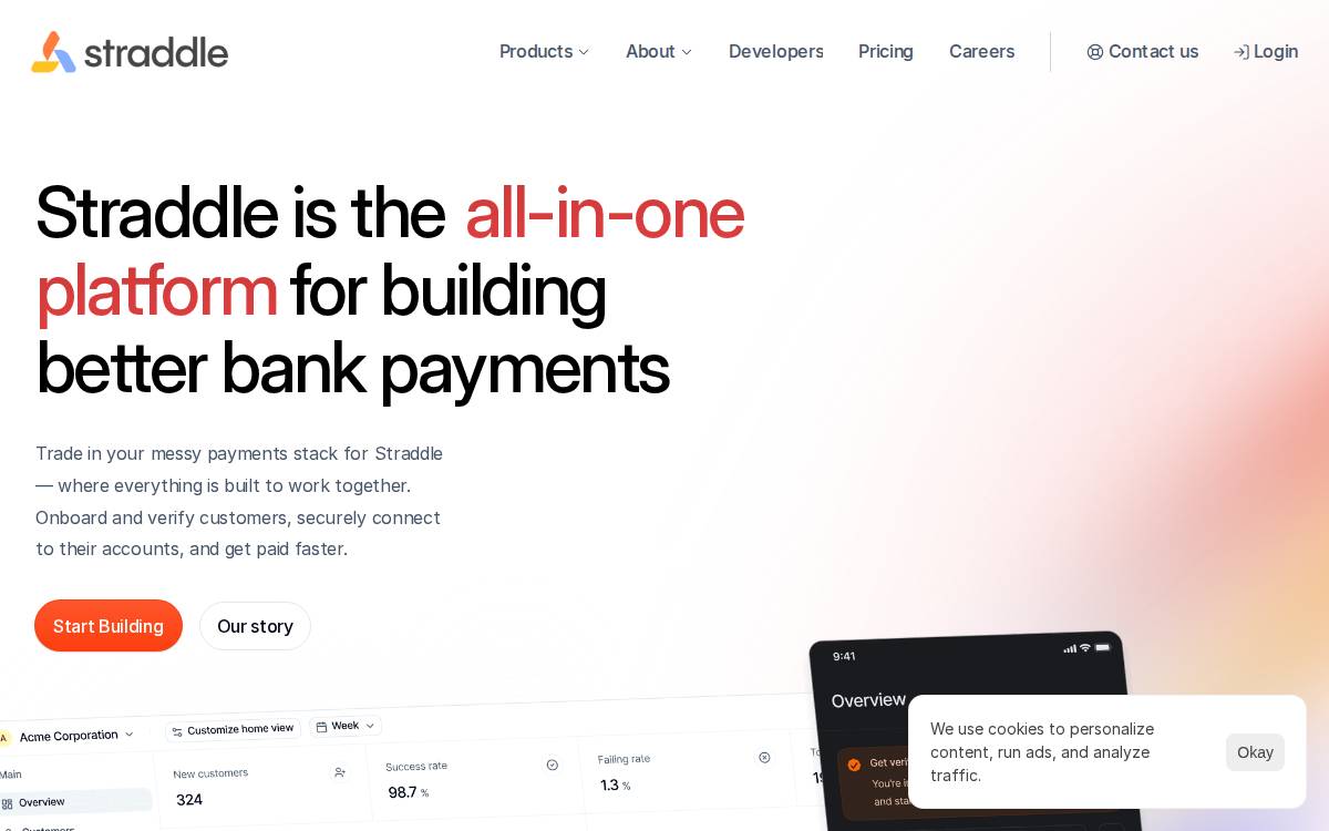 Straddle website preview