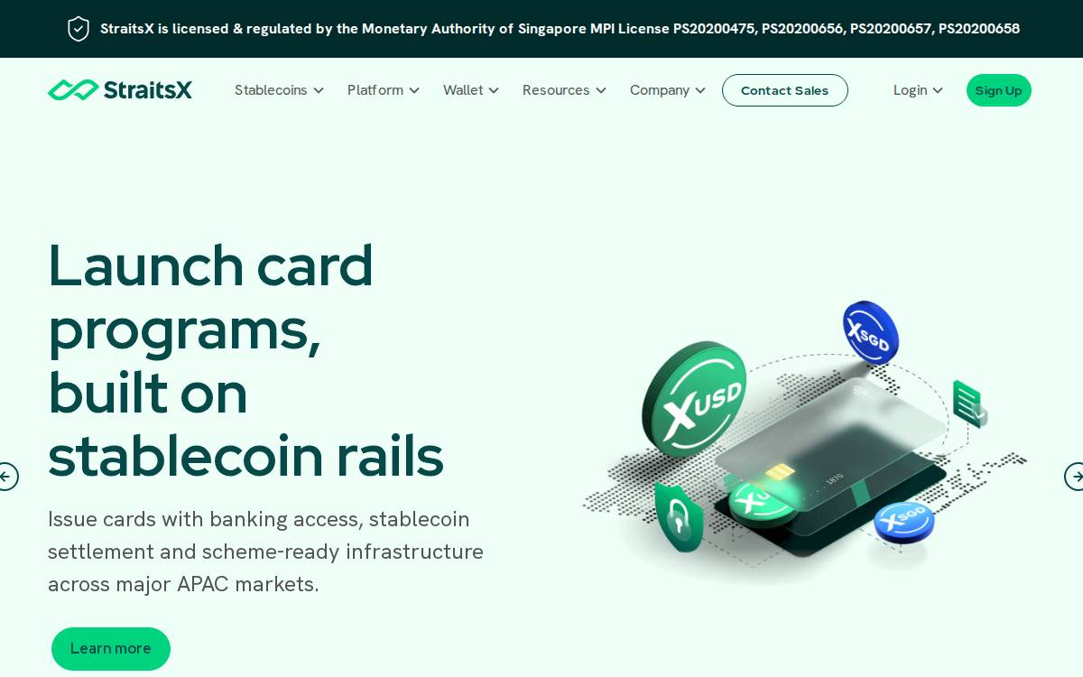 StraitsX website preview