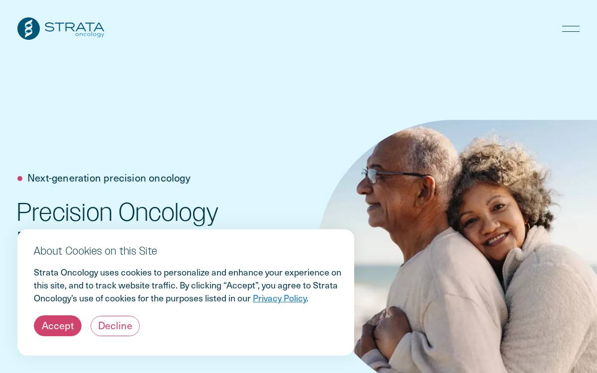 Strata Oncology website preview
