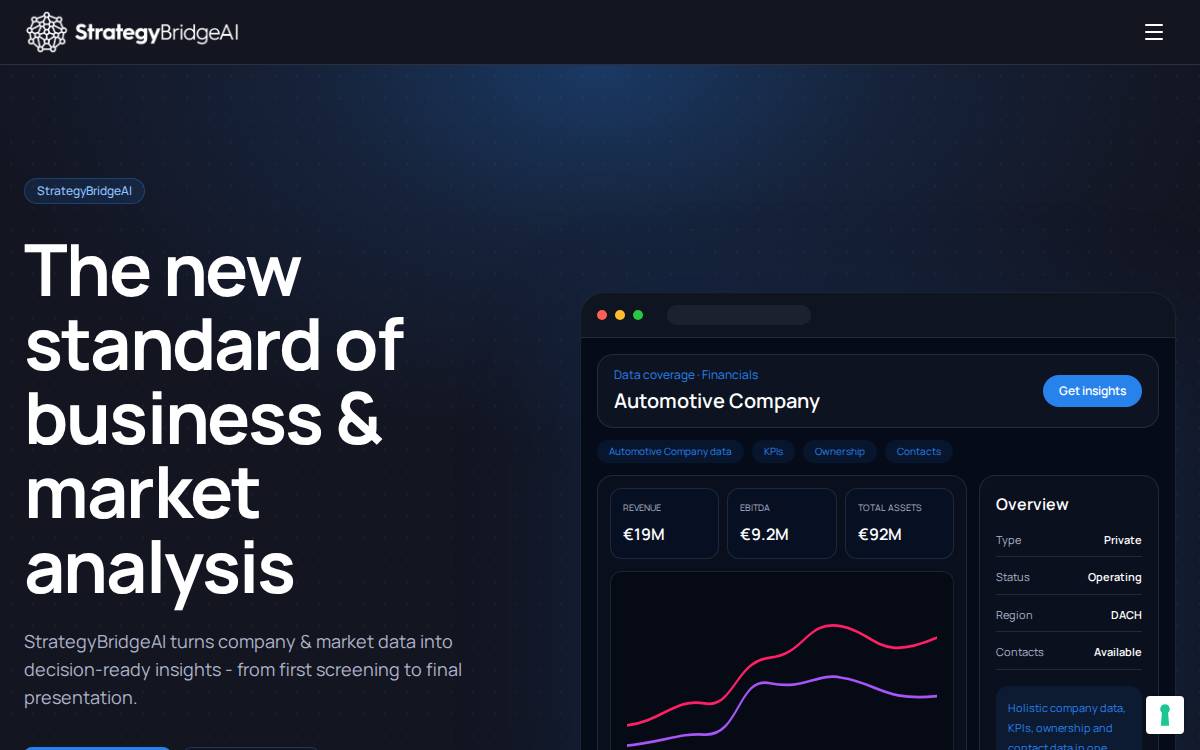 StrategyBridgeAI website preview