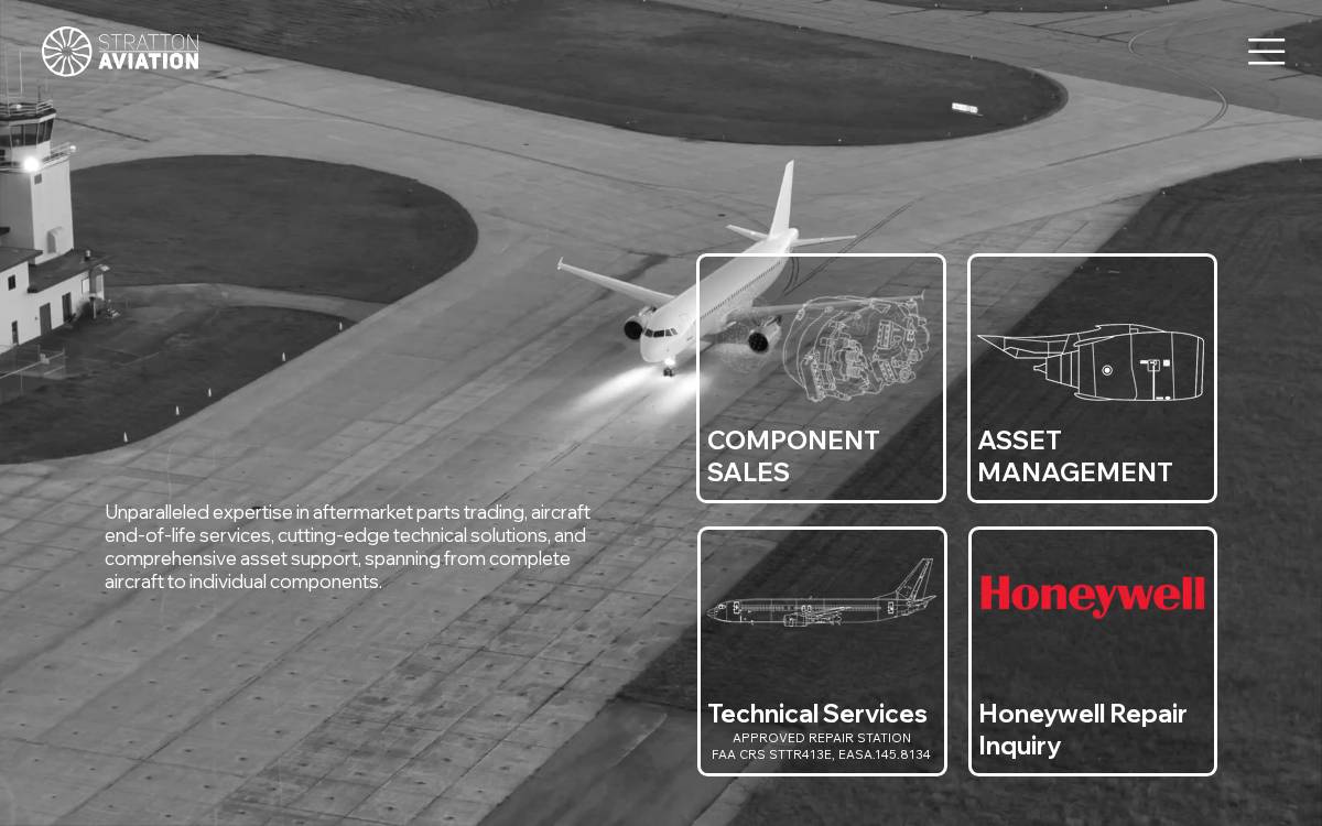 Stratton Aviation website preview