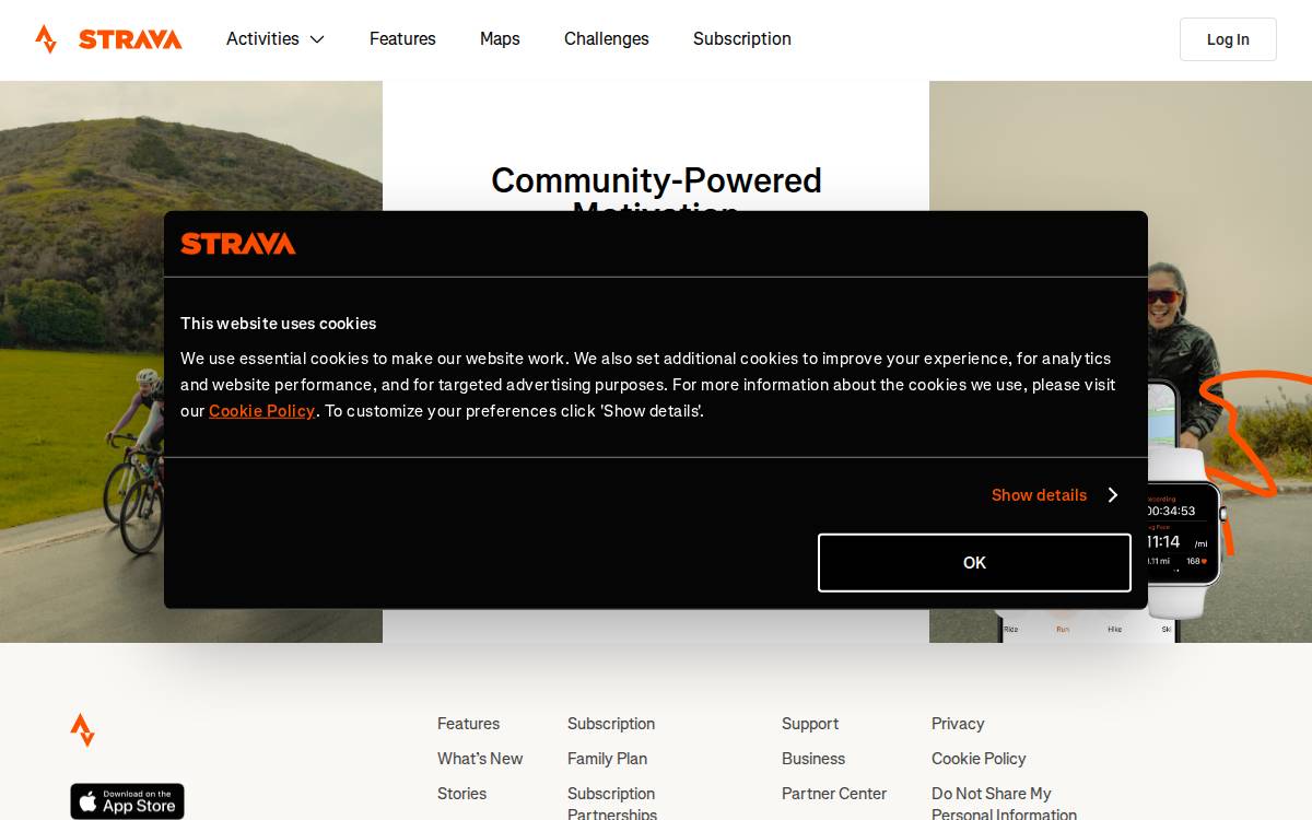 Strava website preview