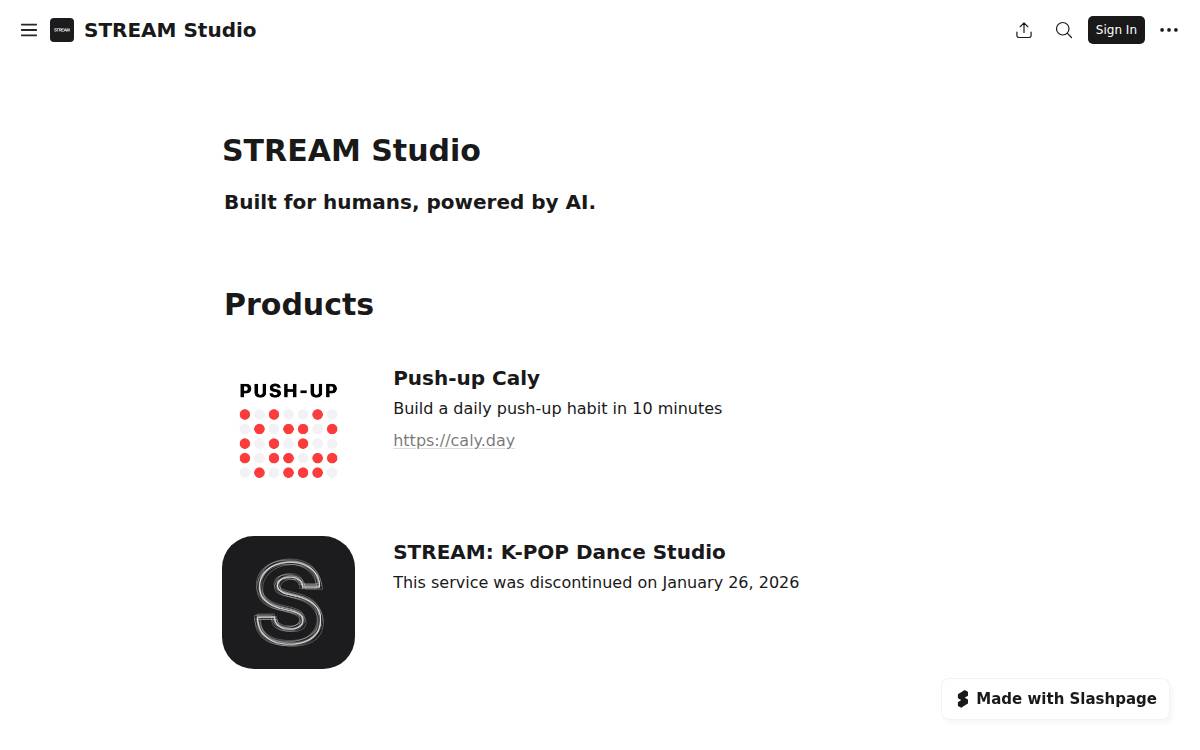 STREAM website preview